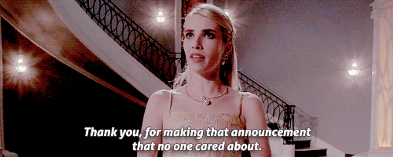 Chanel Oberlin Thanks I Hate It Announcement GIF 
