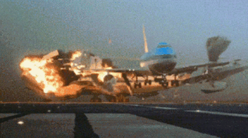 Chaotic Crash And Burn Plane GIF