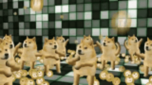 Chaotic Group Of Dancing Doge GIF