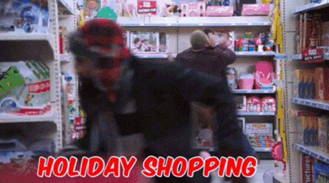 Chaotic Holiday Shopping Spree GIF