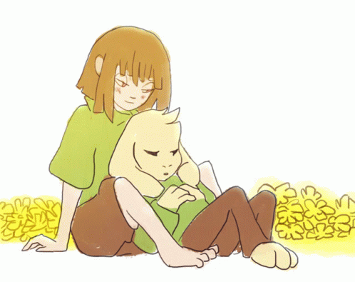 Chara And Asriel Undertale GIF