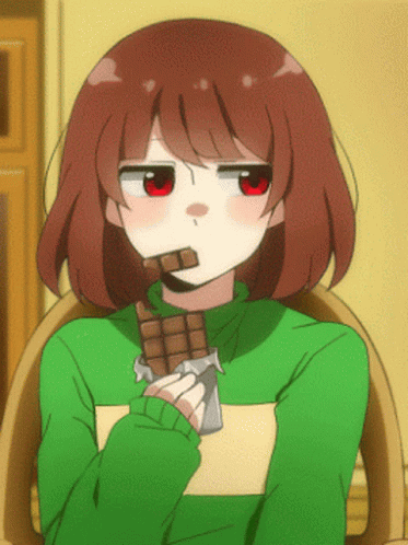 Chara Eating Chocolate GIF