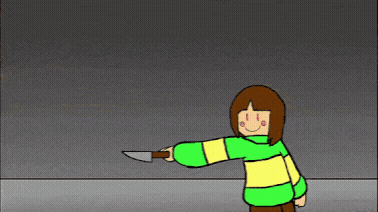 Chara Slashes Knife GIF