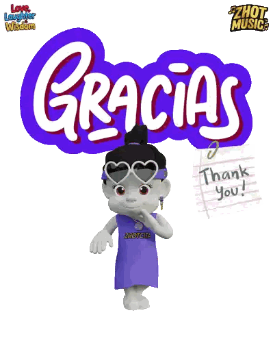 Character Holding Gracias Note