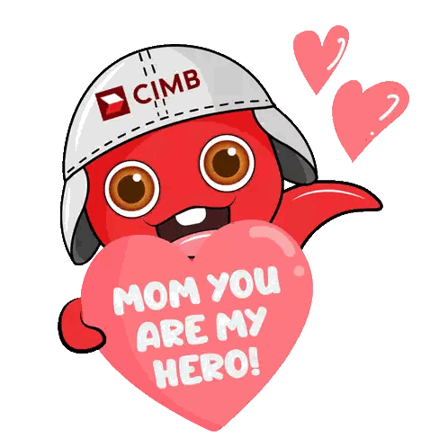Character Holding Heart Saying Mom You Are My Hero