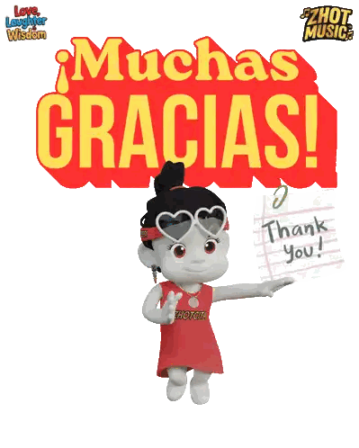 Character Holding Thank You Note