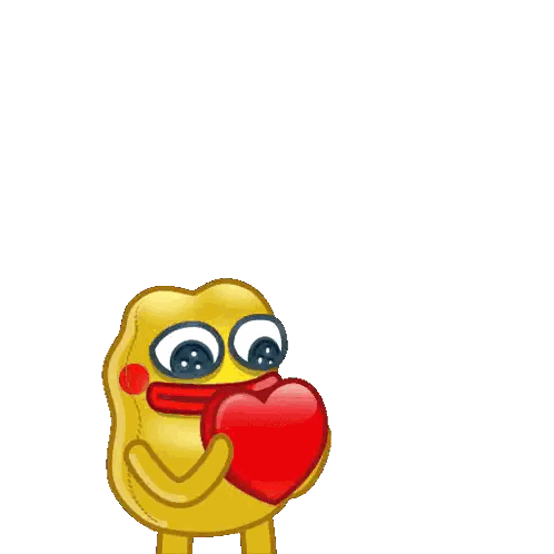 Character Holding Up Red Heart