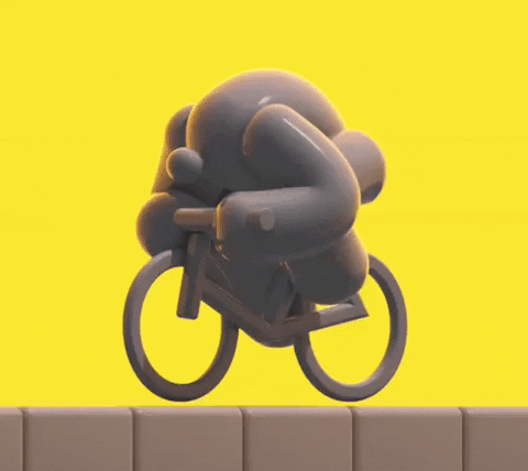 Character On Speeding Bicycle GIF