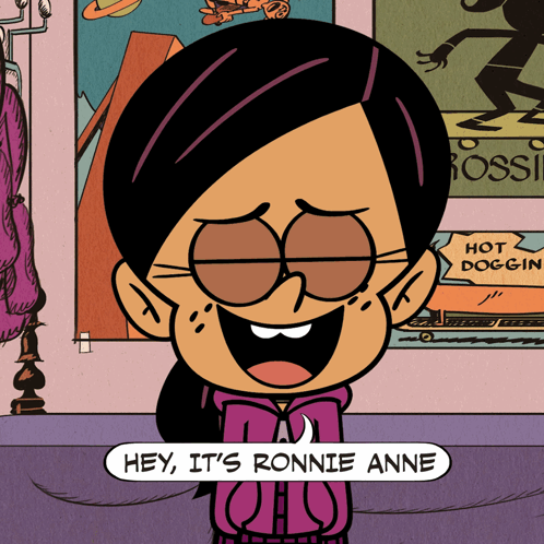 Character Says Hey It's Ronnie Anne Hot Doggin Sign
