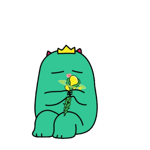 Character Surrounded by Hearts Holding Rose