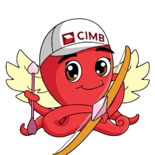 Character Wearing Cimb Hat With Laptop