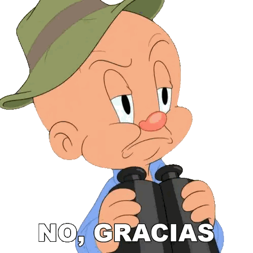 Character with Binoculars No Gracias