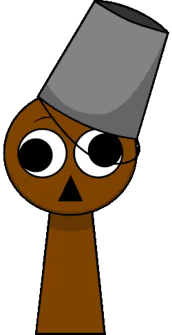 Character With Bucket on Head