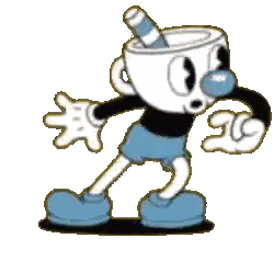 Character with Cup on Head and Straw in Mouth
