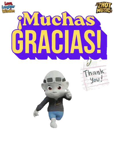 Character with Thank You Note