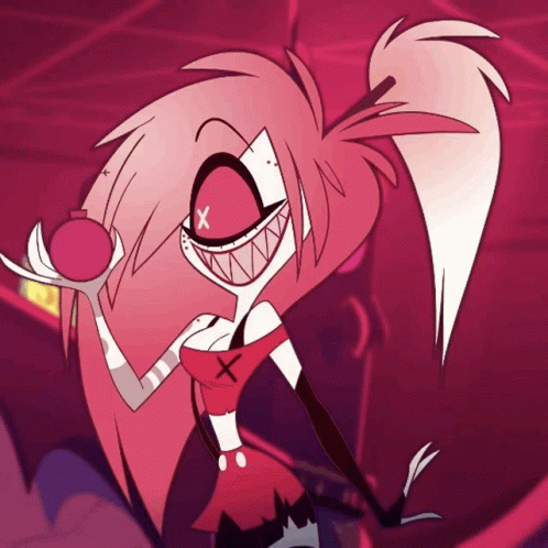 Character With X on Eye Holding Pink Object