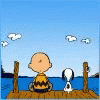 Charlie Brown And Snoopy Hanging Around GIF