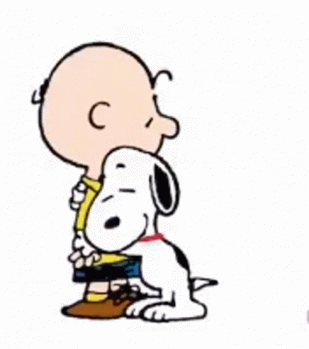 Charlie Brown And Snoopy Showing Love GIF