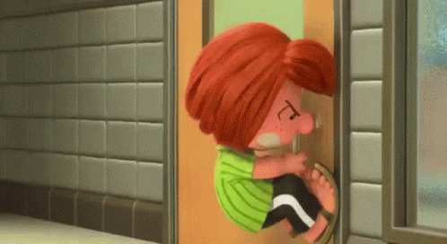 Charlie Brown Peppermint Patty Door Fail GIF