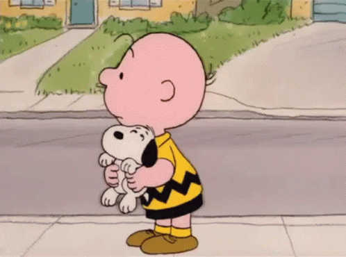 Charlie Brown Carrying Snoopy GIF