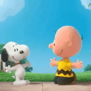 Charlie Brown and Snoopy Hugging