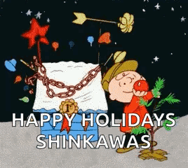Charlie Brown and Snoopy Wishing Happy Holidays Shinkawas