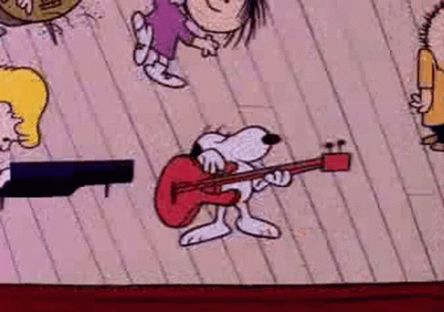 Charlie Brown Christmas Snoopy Playing Guitar GIF