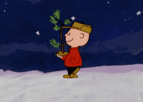 Charlie Brown Christmas Snow Plant GIF
