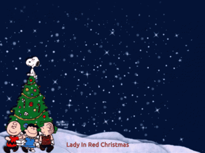 Charlie Brown Christmas Lady In Red Christmas GIF