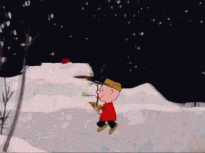 Charlie Brown Christmas Snow Adventure GIF