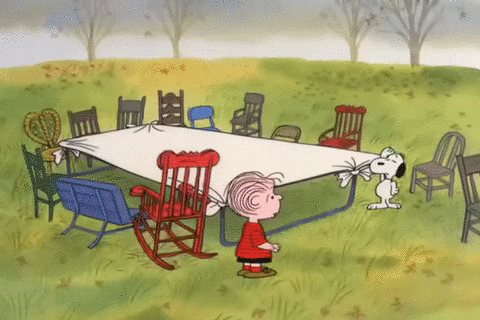 Charlie Brown Cooked Peanuts Snoopy Thanksgiving GIF