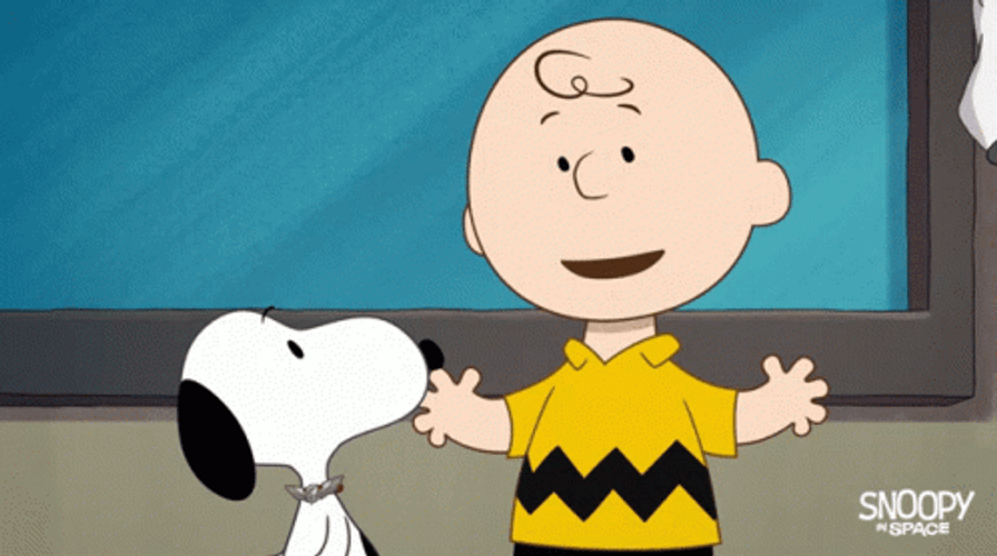 Charlie Brown Hugging Snoopy GIF