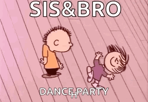 Charlie Brown Peanuts Sis And Bro Dancing GIF