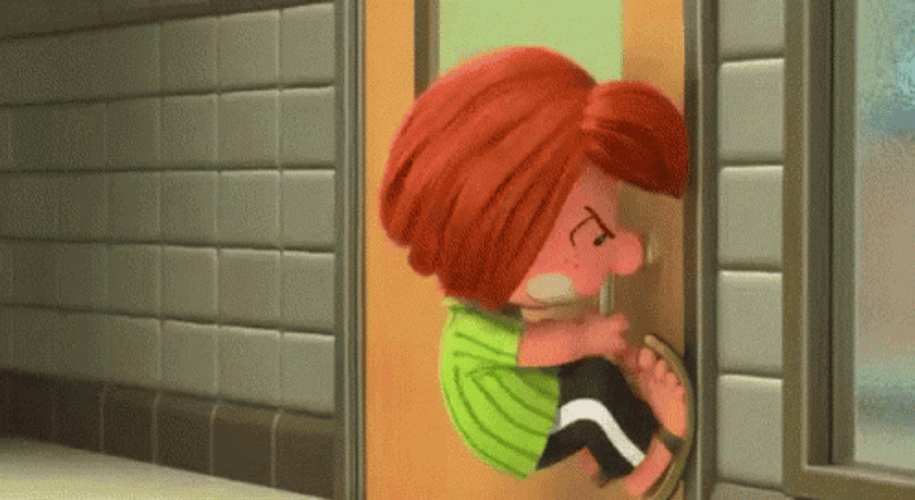 Charlie Brown Peppermint Patty Door Fail GIF