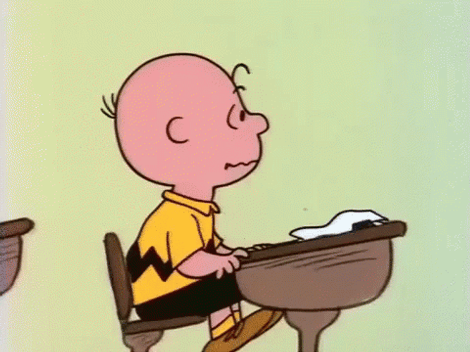 Charlie Brown Studying GIF