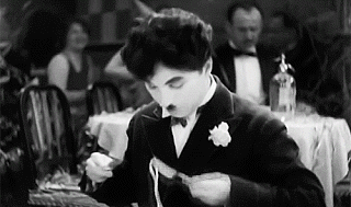 Charlie Chaplin Eating Spaghetti GIF