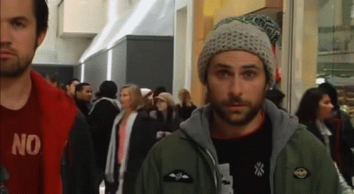 Charlie Day Realize Santa Claus GIF