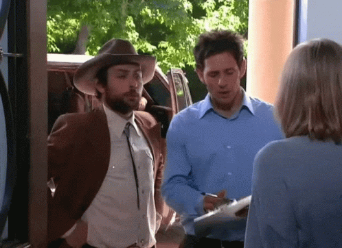Charlie Day Talking To A Lady GIF