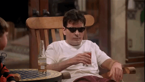Charlie Harper Chilling Drinking Beer GIF