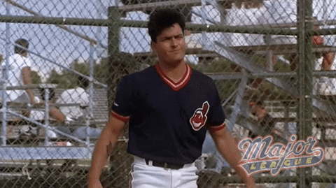 Charlie Sheen On Field Major League Marbles GIF
