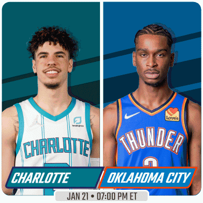 Charlotte And Oklahoma City Are Playing Basketball On January 21St GIF