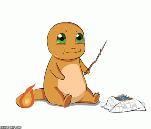 Charmander Enjoying His Smores GIF