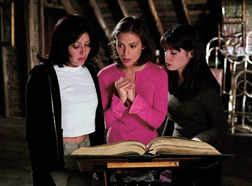 Charmed Performing Magic Book Of Shadows GIF