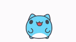 Charming Blue Cat Giving Hearts GIF