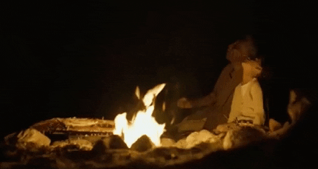 Charming Father Son Campfire Night Sky GIF