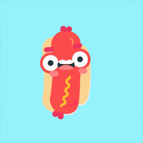 Charming Hot Dog Face Wiggling GIF