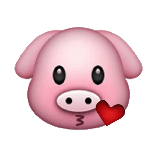 Charming Pig Kiss Emoji GIF