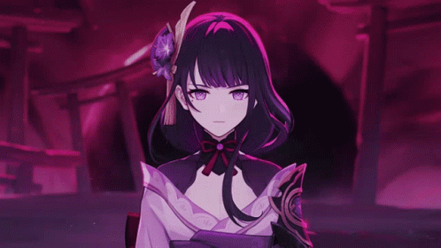 Charming Raiden Shogun Zooming Out GIF