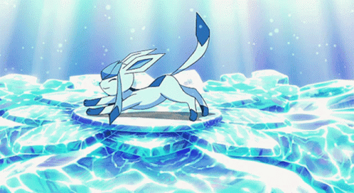 Charming Stretching Pokemon Glaceon GIF
