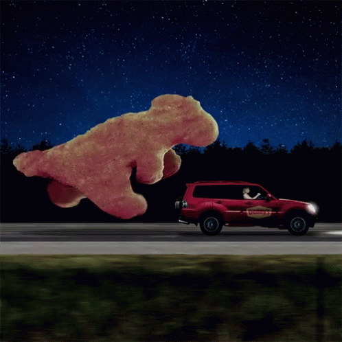 Chased By Dinosaur Nugget Meme GIF